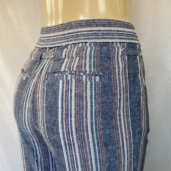 DEMOCRACY Jeans High Rise Palazzo Pants Size 6 Wide Leg Fray Hem Multicolor NWOT - Picture 7 of 9